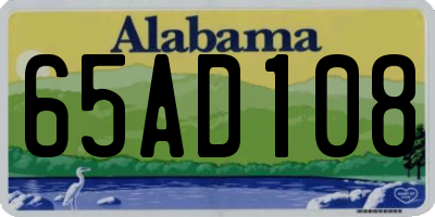 AL license plate 65AD108