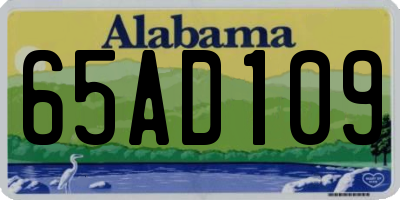 AL license plate 65AD109