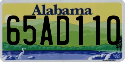 AL license plate 65AD110
