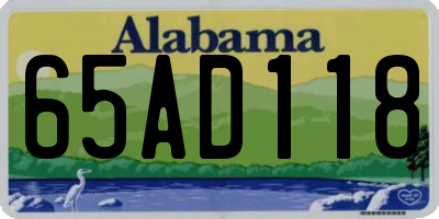 AL license plate 65AD118