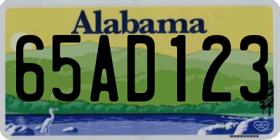 AL license plate 65AD123