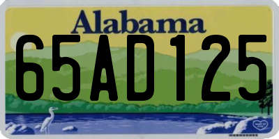 AL license plate 65AD125