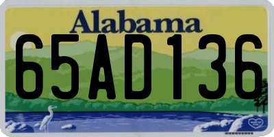 AL license plate 65AD136