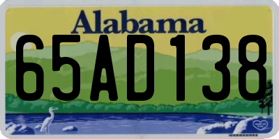 AL license plate 65AD138