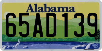 AL license plate 65AD139
