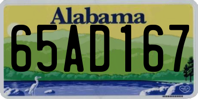 AL license plate 65AD167
