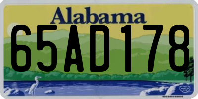 AL license plate 65AD178