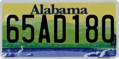 AL license plate 65AD180