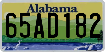 AL license plate 65AD182
