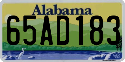 AL license plate 65AD183