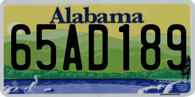 AL license plate 65AD189