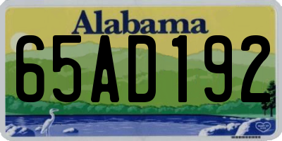 AL license plate 65AD192