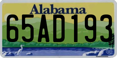 AL license plate 65AD193