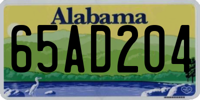 AL license plate 65AD204