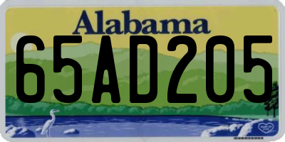 AL license plate 65AD205