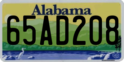 AL license plate 65AD208