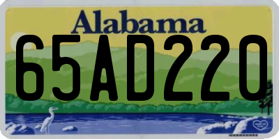 AL license plate 65AD220