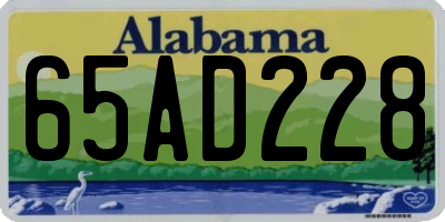 AL license plate 65AD228