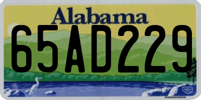 AL license plate 65AD229