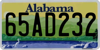 AL license plate 65AD232