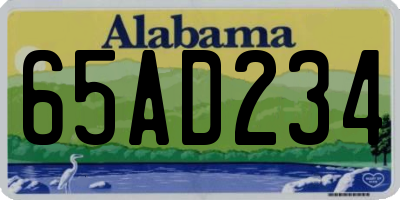 AL license plate 65AD234