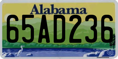AL license plate 65AD236