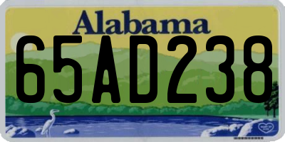 AL license plate 65AD238