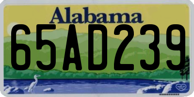 AL license plate 65AD239