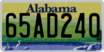AL license plate 65AD240