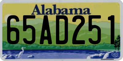 AL license plate 65AD251