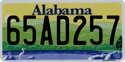 AL license plate 65AD257