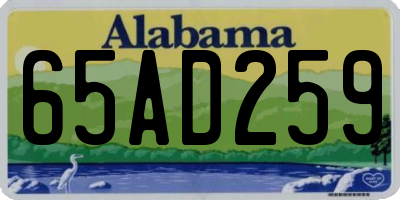 AL license plate 65AD259