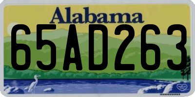 AL license plate 65AD263