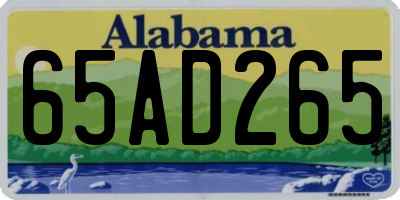 AL license plate 65AD265