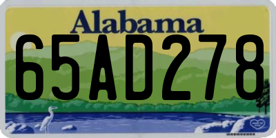AL license plate 65AD278