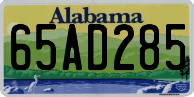 AL license plate 65AD285