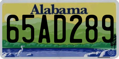 AL license plate 65AD289