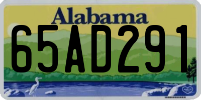AL license plate 65AD291