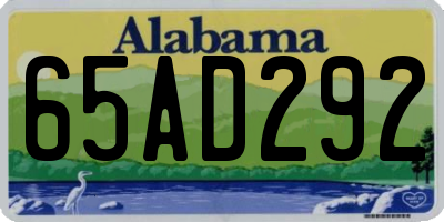 AL license plate 65AD292
