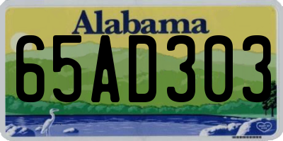 AL license plate 65AD303