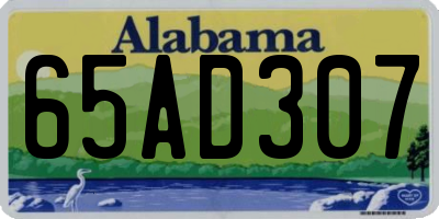AL license plate 65AD307
