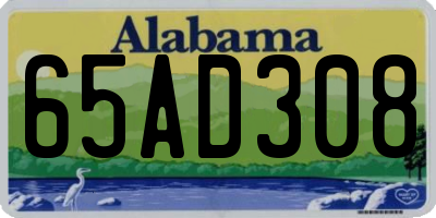 AL license plate 65AD308