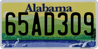 AL license plate 65AD309
