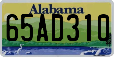 AL license plate 65AD310