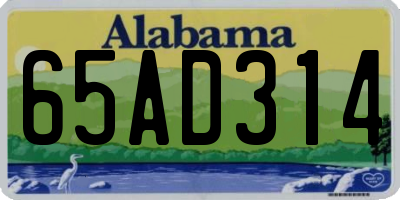 AL license plate 65AD314