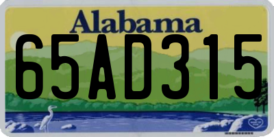 AL license plate 65AD315