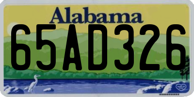 AL license plate 65AD326