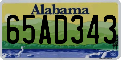 AL license plate 65AD343