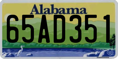 AL license plate 65AD351