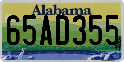 AL license plate 65AD355